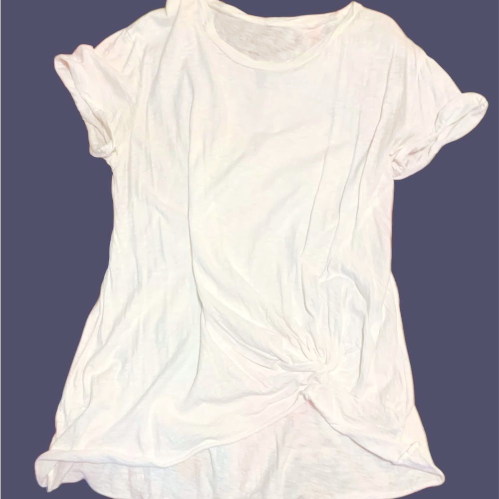 NWOT - White Side Knot T- Shirt - Large, 100% Cotton
